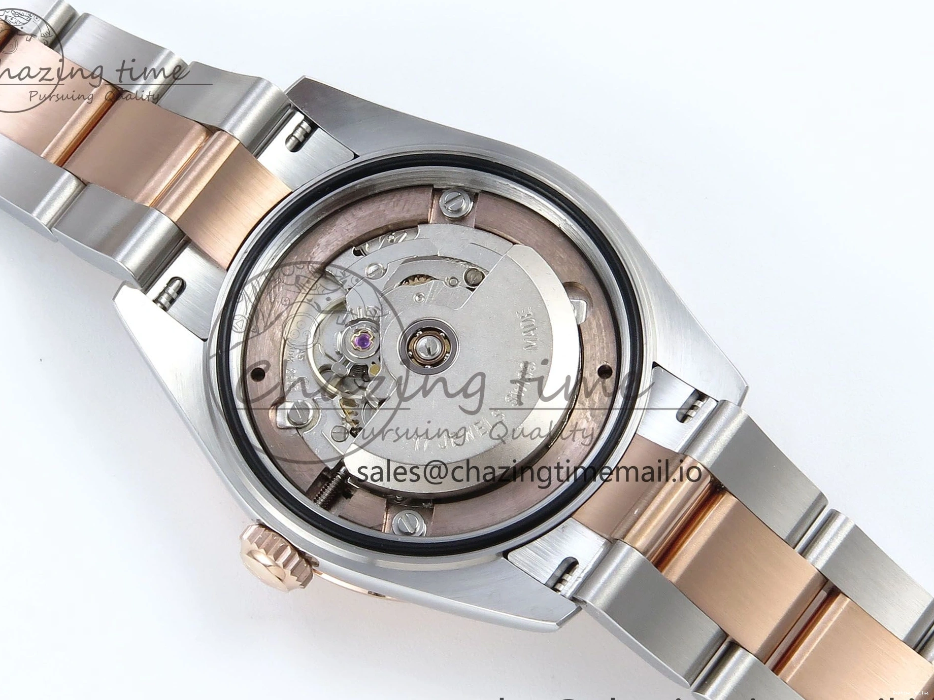 0515 Sleek DateJust 31 278381RBR ARF 1:1 Best Edition 904L Steel RG Roman Dial Diamonds Bezel on SS RG Oyster Bracelet ETA 382